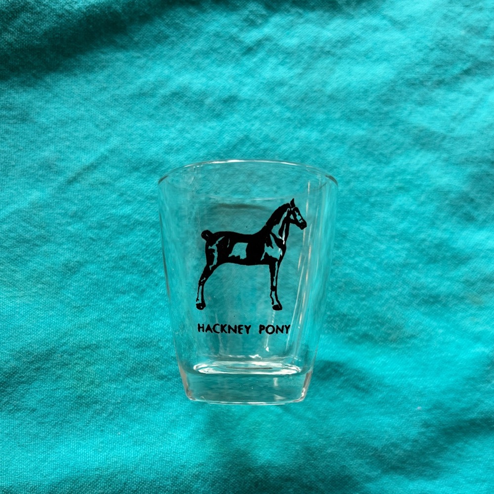 vintage hackney pony shot glass